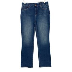 Chicos Jeans 1S Womens 8 Short Petite Blue The So Lifting Straight Leg Dark Wash